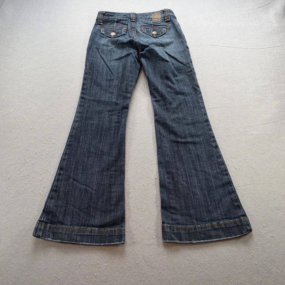 Los !iT Jeans Angeles Girls Size 7 Dark Wash Flare Leg Denim Blue Jeans